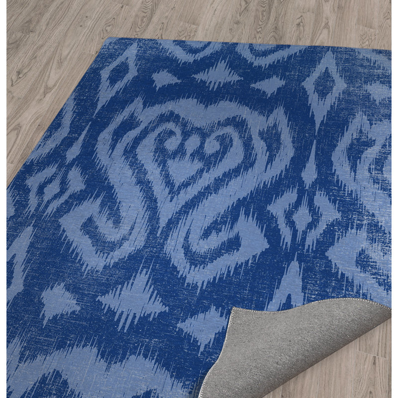 Grovelane Hartlepool Ikat Blue Area Rug Wayfair